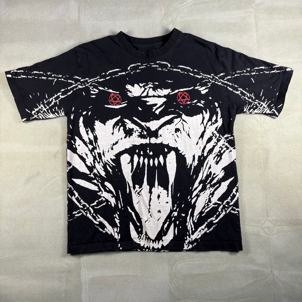 Gothic Revival Suicidal Tendencies Style Skull All Over Print T Shirt M‎